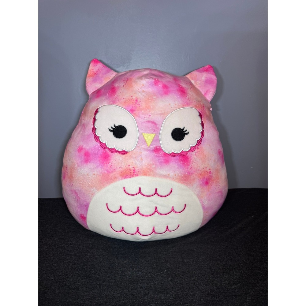 Squishmallow Pink Tie Dye Owl 16 Inch Plush Kellytoy Large Stuffed Animal Toy